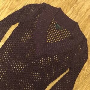 Express Open Knit Wine Maroon Sweater Size XS